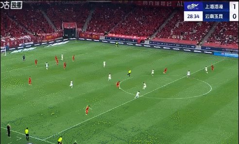 【中超】刘若钒两球一助唐淼凌空斩 海港4比2胜玉昆